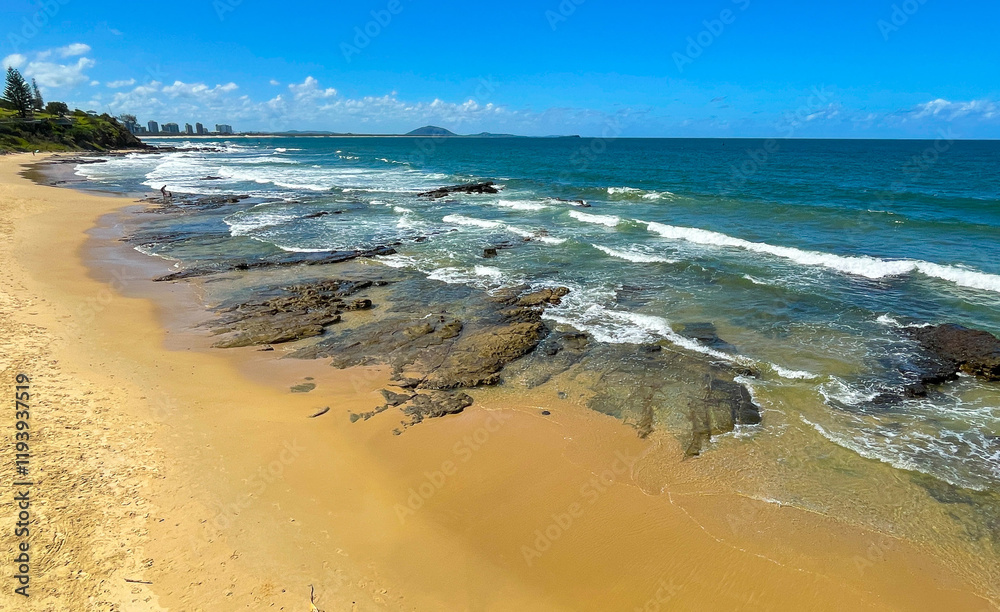 Mooloolaba beach in the Sunshine Coast, Queensland, Australia