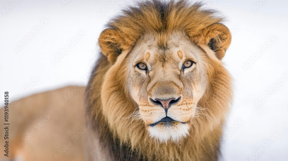 Majestic Male Lion Portrait Wild Cat African Wildlife Closeup Majestic Male Lion Portrait Wild Cat African Wildlife Closeup