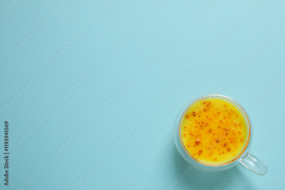 Moon or turmeric milk, concept of tasty drink Moon or turmeric milk, concept of tasty drink