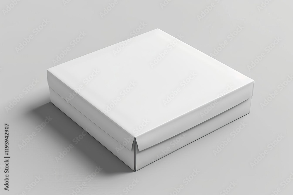 A plain white square box, likely used for packaging or storage. A plain white square box, likely used for packaging or storage.