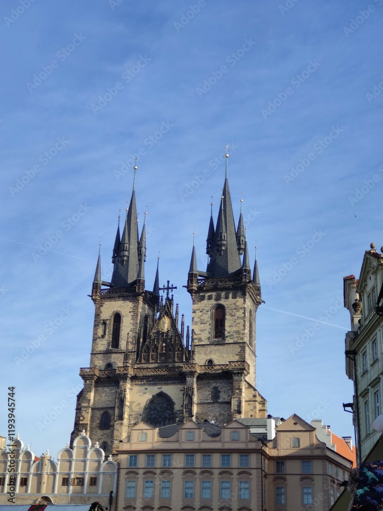 Majestic Gothic Architecture of the Church of Our Lady Before Týn in Prague Majestic Gothic Architecture of the Church of Our Lady Before Týn in Prague