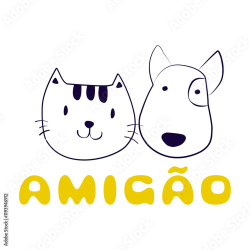 cat and dog animal logo petshop design