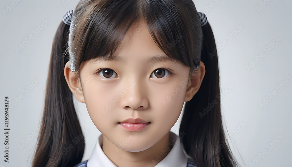 Portrait of asian schoolgirl. Generative AI Portrait of asian schoolgirl. Generative AI