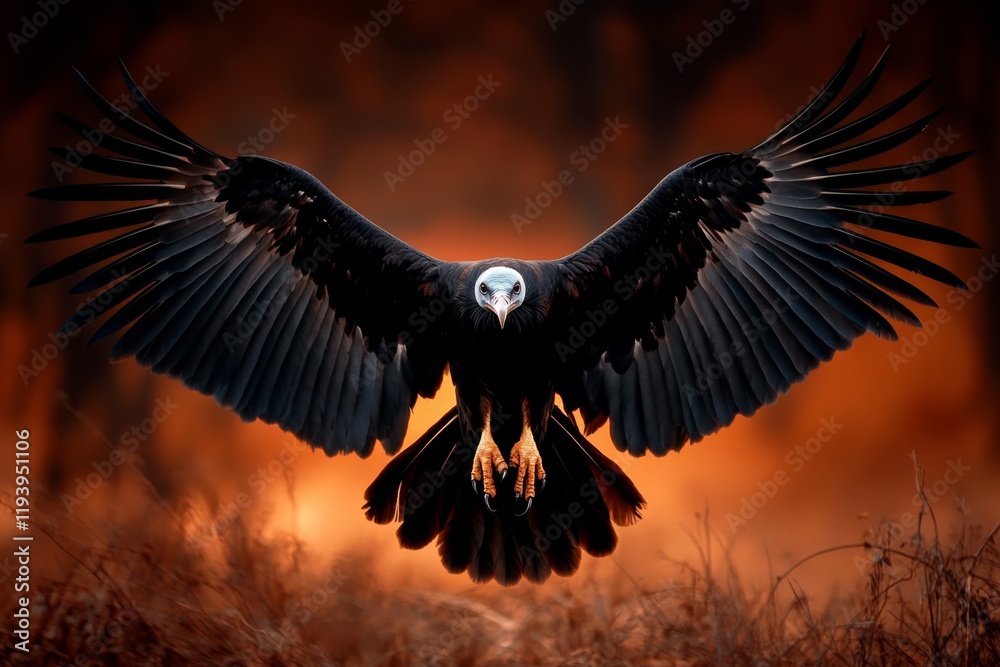 custom made wallpaper toronto digitalA dramatic scene of a vulture in flight, with its wings stretched wide and its shadow cast on the ground below