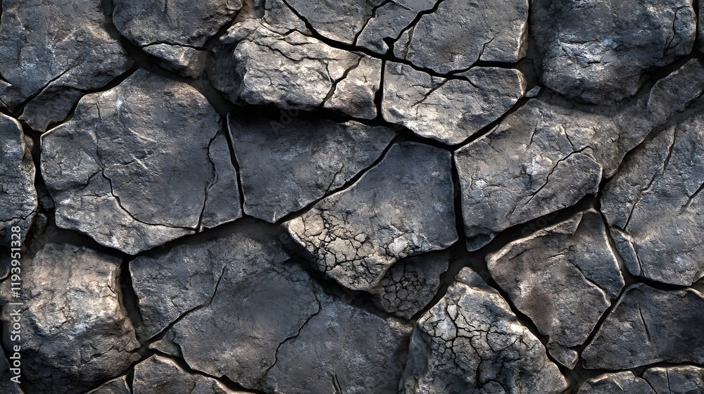 Fototapeta premium Dark Grey Cracked Rock Surface Texture