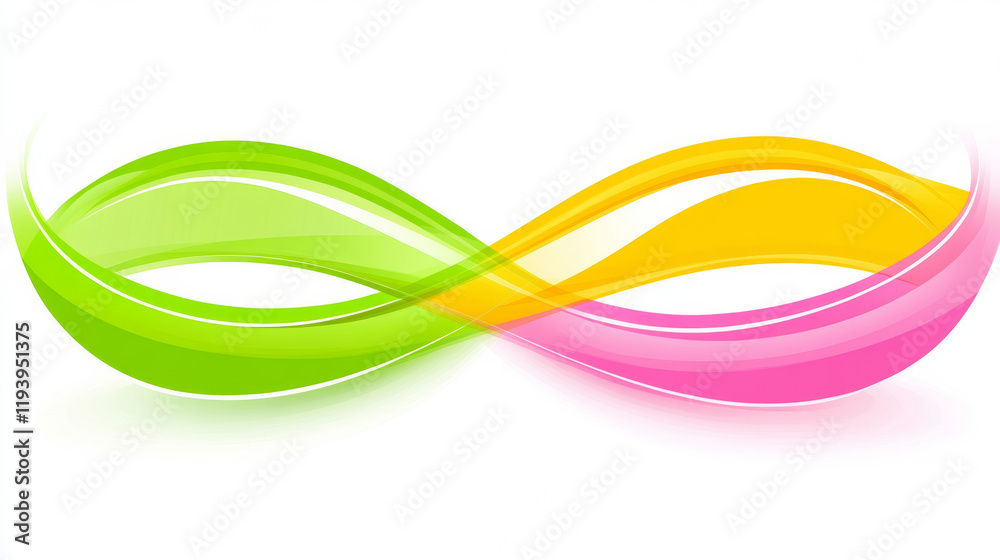 Colorful abstract infinity symbol with vibrant waves Colorful abstract infinity symbol with vibrant waves