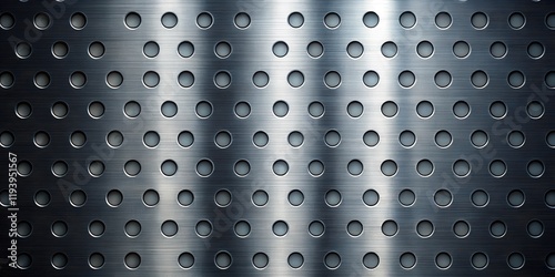Brushed Metal Texture with Regularly Spaced Circular Perforations photo