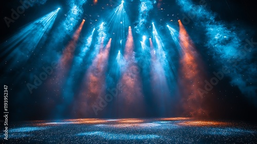Stage Lighting Design With Blue And Orange Hues