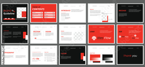 Minimal Brand Guideline Template. Brand Identity presentation design