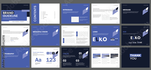 Minimal Brand Guideline Template. Brand Identity presentation design