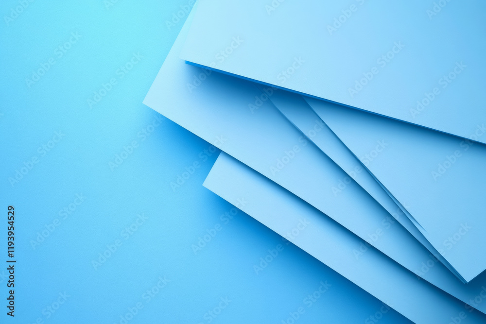 Blue paper sheets on gradient background Blue paper sheets on gradient background