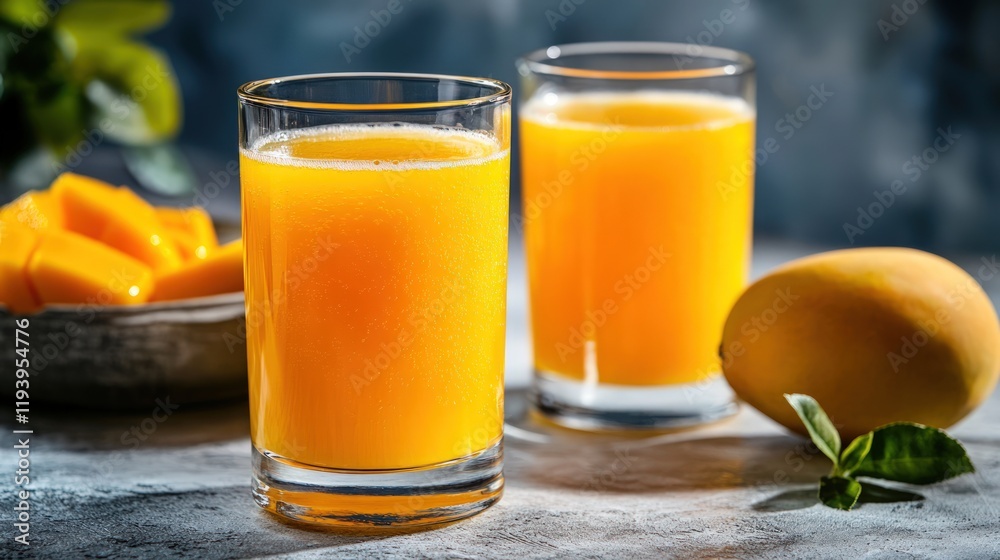 Fototapeta premium Refreshing Mango Juice: A Tropical Delight