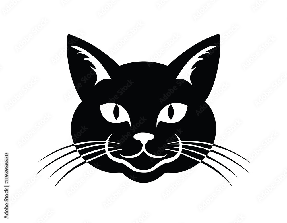 cat head silhouette vector illustration cat head silhouette vector illustration