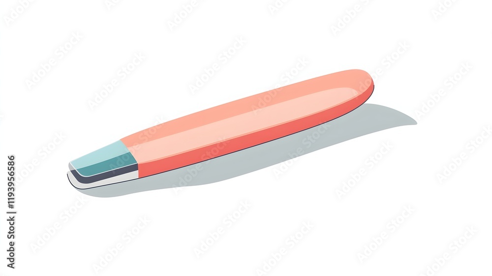 A peach colored sleek modern device rests on a white background A peach colored sleek modern device rests on a white background