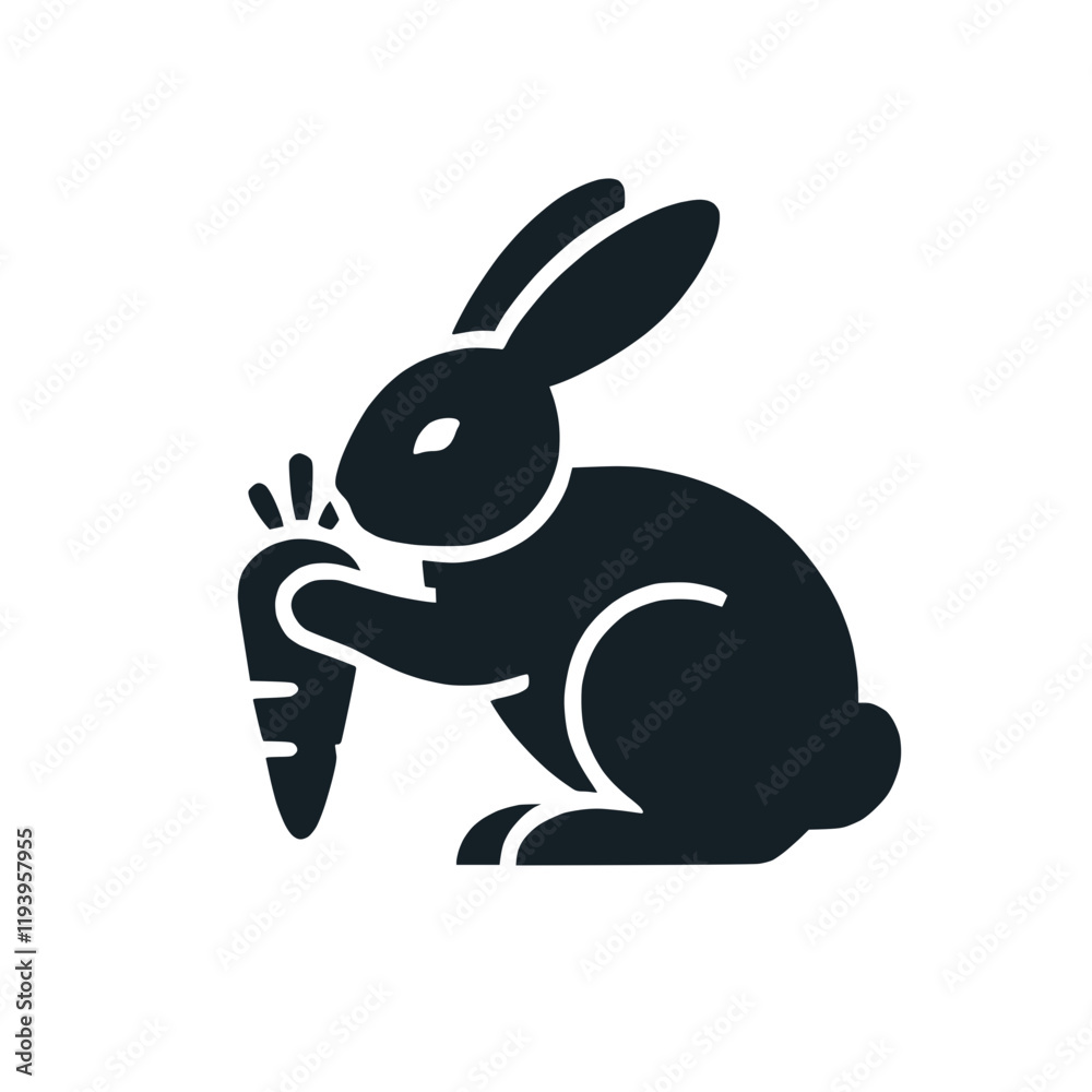 Hase mit Karotte – Silhouette im minimalistischen Stil – KI generiert
Hase mit Karotte – Silhouette im minimalistischen Stil – KI generiert