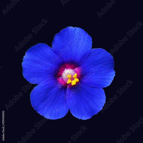 A BLUE  FLOWER WITH A BLACK BACKGROUND					
