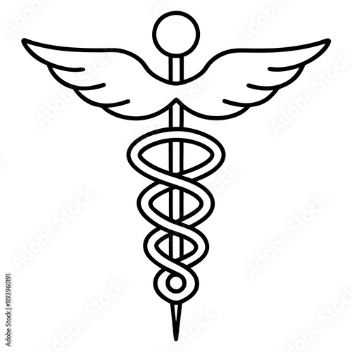 vector Caduceus icon in White background