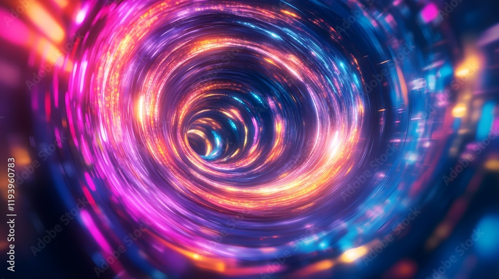 Abstract swirling neon light tunnel vortex Abstract swirling neon light tunnel vortex