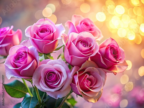 Pink Rose Bouquet Silhouette Photography - Elegant Floral Silhouette Image