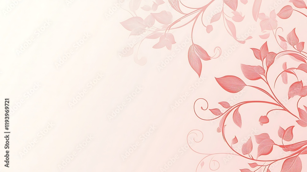 Delicate Coral Floral Design On Soft Background