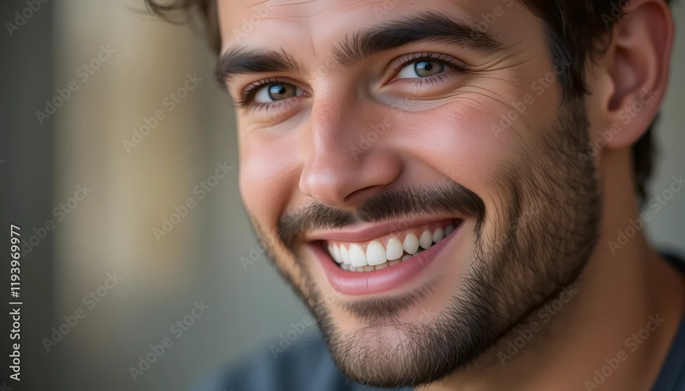 The Happy Face of a Man with a Warm Smile The Happy Face of a Man with a Warm Smile