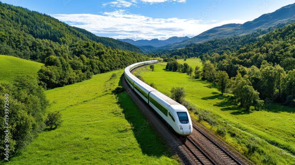 freight train traveling through picturesque countryside landscape