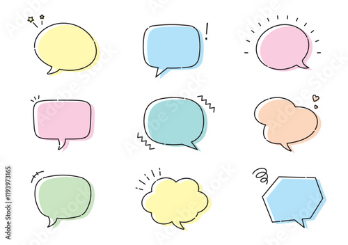 ふきだし　コメント　意見     会話　話す
