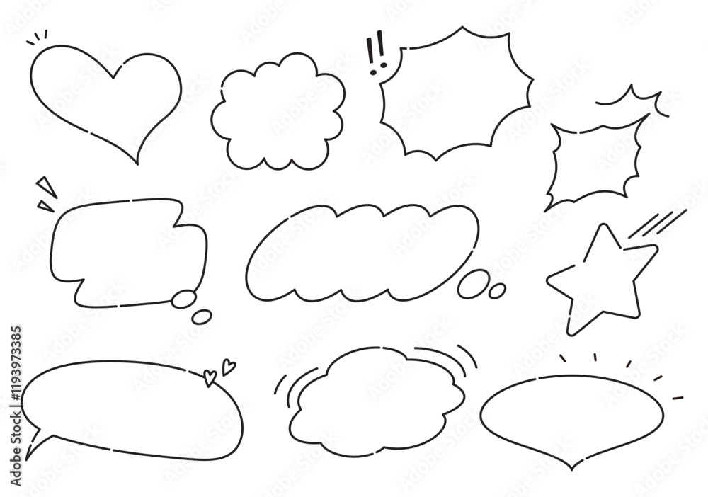 Obraz premium ふきだし コメント 意見 会話 話す