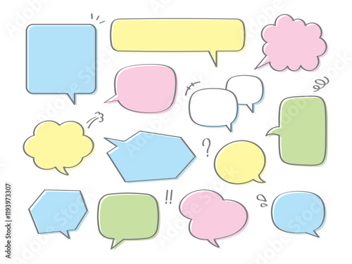ふきだし　コメント　意見     会話　話す
