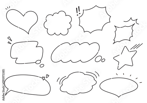 ふきだし　コメント　意見     会話　話す