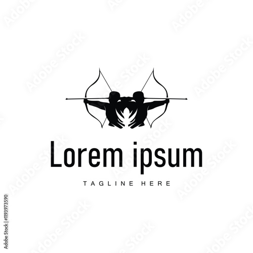 simple archer sports design simple archery logo with black arrow silhouette minimalist illustration product brand template