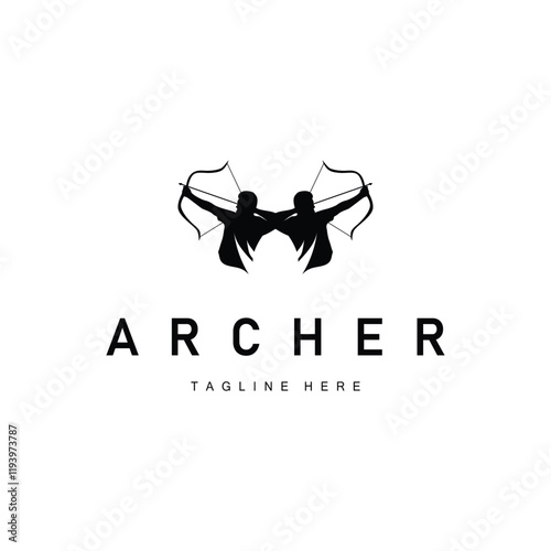 simple archer sports design simple archery logo with black arrow silhouette minimalist illustration product brand template