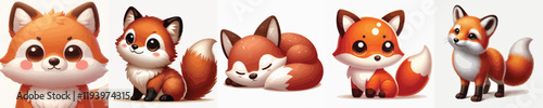 collection of cute and adorable fox vectors