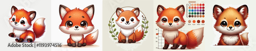 collection of cute and adorable fox vectors