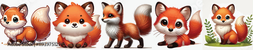 collection of cute and adorable fox vectors