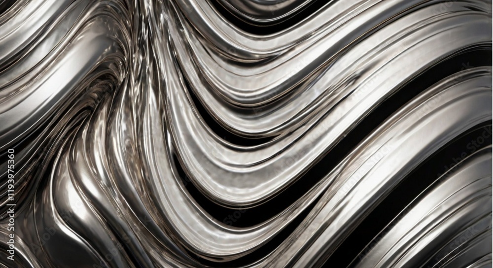Dark metallic abstract waves, flowing with a sense of strength and mystery in their fluid form. Dark metallic abstract waves, flowing with a sense of strength and mystery in their fluid form.