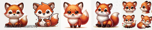 collection of cute and adorable fox vectors