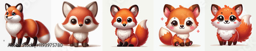 collection of cute and adorable fox vectors