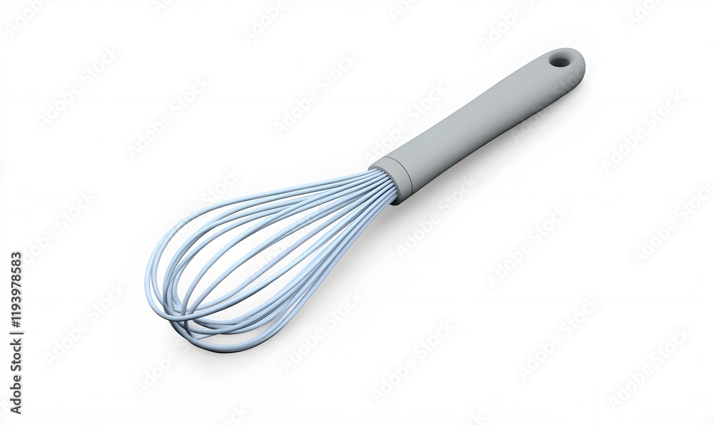 Grey silicone handle whisk isolated on white. Grey silicone handle whisk isolated on white.
