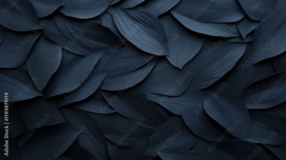 Deep blue background with an abundance of lush green leaves dark Deep blue background with an abundance of lush green leaves dark