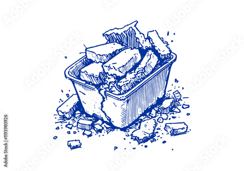 Statonaries Waste Hand Drawn Sketch Illustration Vector Isolated