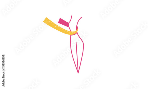 Losing weight icon in bold line - diet, fitness or liposuction logo