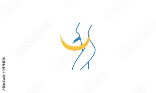 Losing weight icon in bold line - diet, fitness or liposuction logo