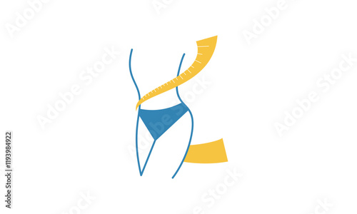 Losing weight icon in bold line - diet, fitness or liposuction logo