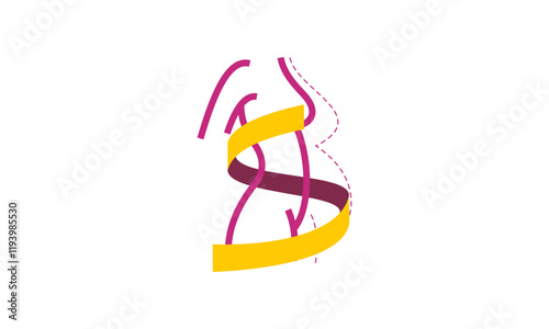 Losing weight icon in bold line - diet, fitness or liposuction logo
