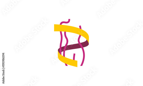 Losing weight icon in bold line - diet, fitness or liposuction logo