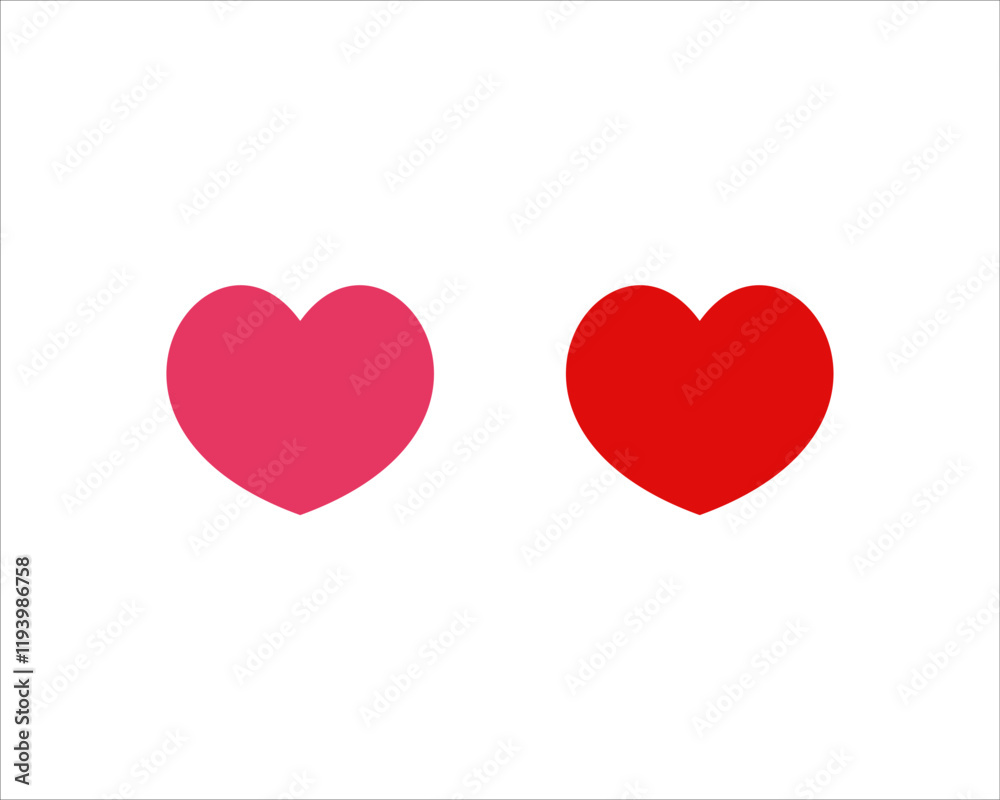 Love Heart Symbol Icons isolated on white background Love Heart Symbol Icons isolated on white background