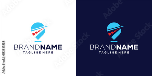 Creative Location Pin And Arrow Logo, Design Inspiration, Illustration, Vector, Icon