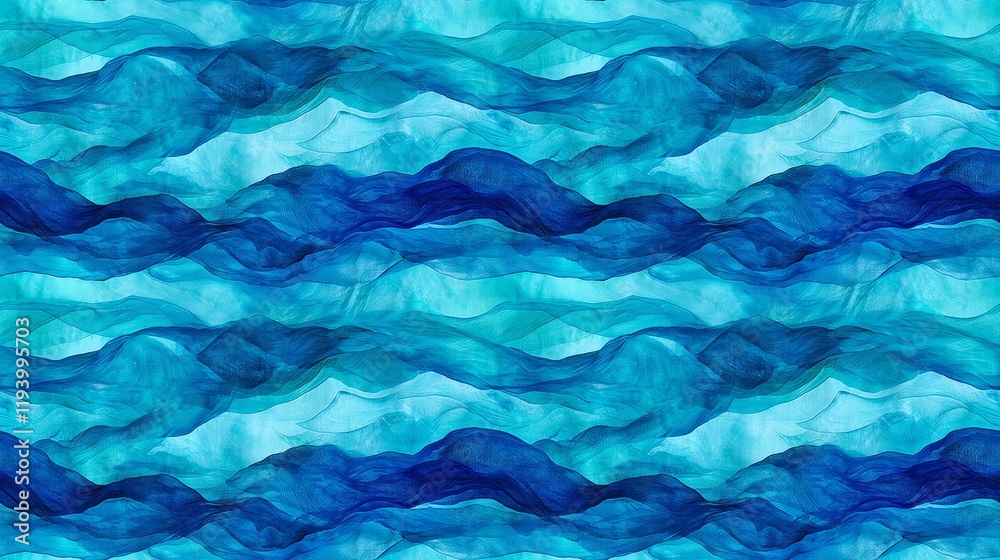 Obraz premium Ocean Inspired Tie Dye Shirt with Shades of Teal and Blue Perfect for Summer Fashion and Beach Vibes