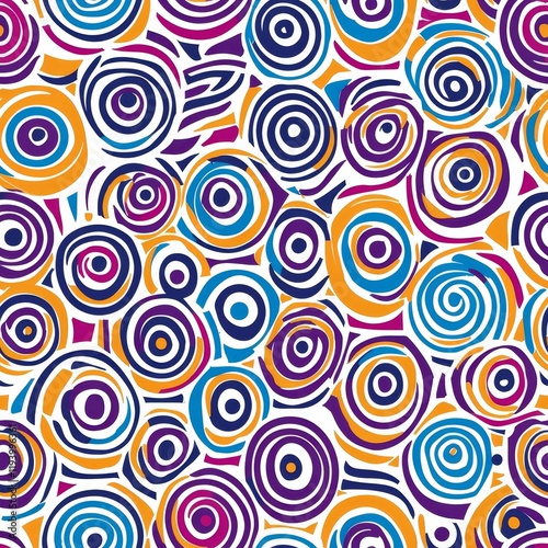 Vibrant Seamless Pattern Featuring Geometric Shapes in Bold Colors for Modern Design Projects